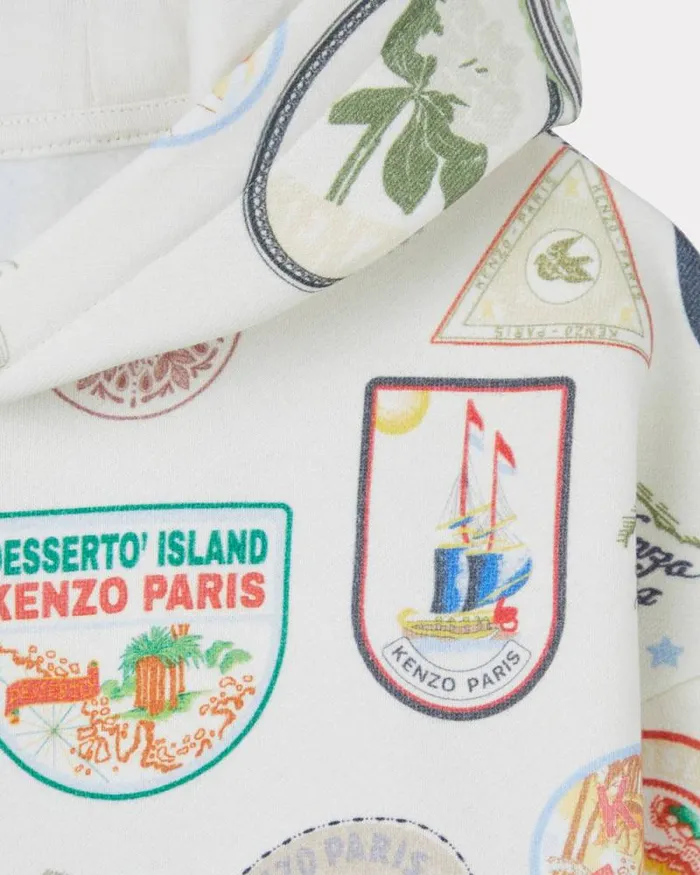 Kids 039KENZO Tour039 Cotton Sweatshirt Off White Kenzo Tshirts And Sweatshirts