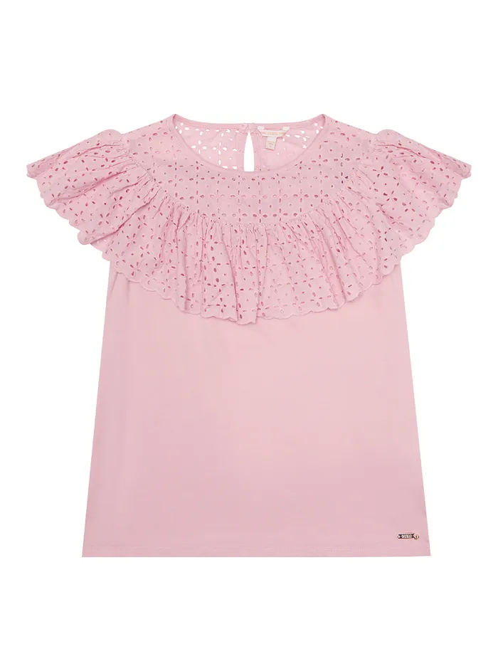 Kids Big Girl GUESS Pink Jersey Knit Top 716