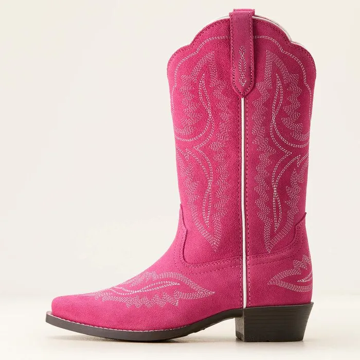 Kids Big Kids039 Footwear Ariat Casanova Western Boot Haute Pink Suede Kids Big Kids039 Footwear Ariat Casanova Western Boot Haute Pink Suede