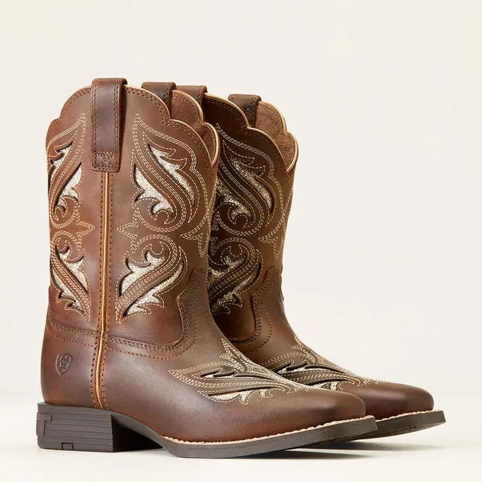 Kids Big Kids039 Footwear Ariat Round Up Bliss Western Boot Sassy Brown