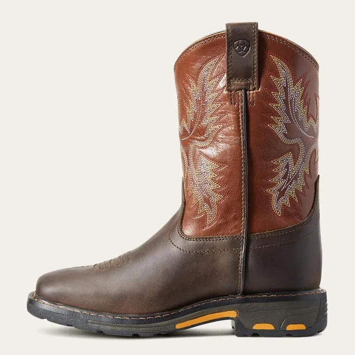 Kids Big Kids039 Footwear Ariat WorkHog Wide Square Toe Boot Dark Earth Kids Big Kids039 Footwear Ariat WorkHog Wide Square Toe Boot Dark Earth