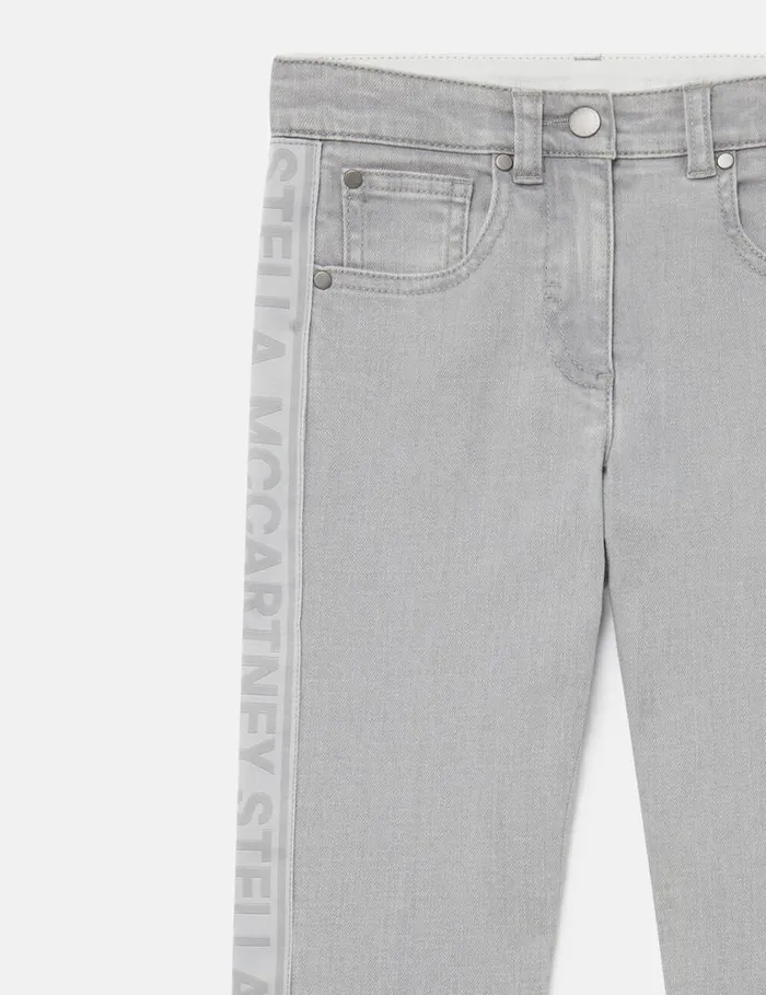 Kids Branded Panel Denim Jeans Grey Stella McCartney Pants and Shorts