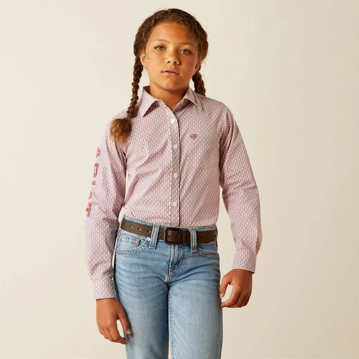 Kids Button Down Shirts Ariat Team Kirby Shirt Finleigh Geo Print