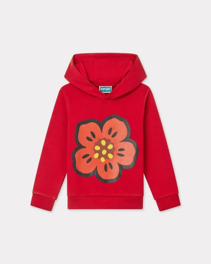 Kids Cotton Hoodie Cherry Kenzo Tshirts And Sweatshirts