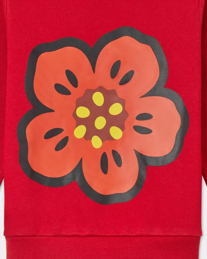 Kids Cotton Hoodie Cherry Kenzo Tshirts And Sweatshirts