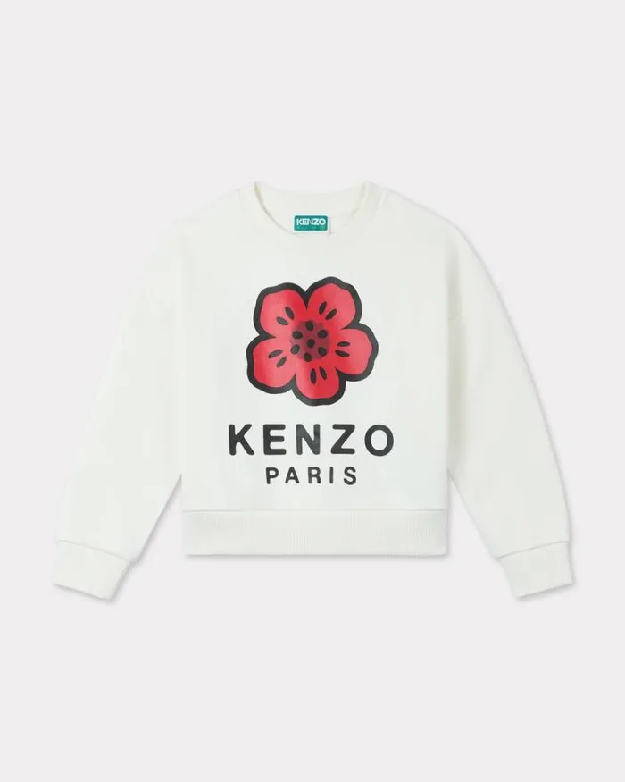 Kids Cotton Sweatshirt White Kenzo Tshirts And Sweatshirts