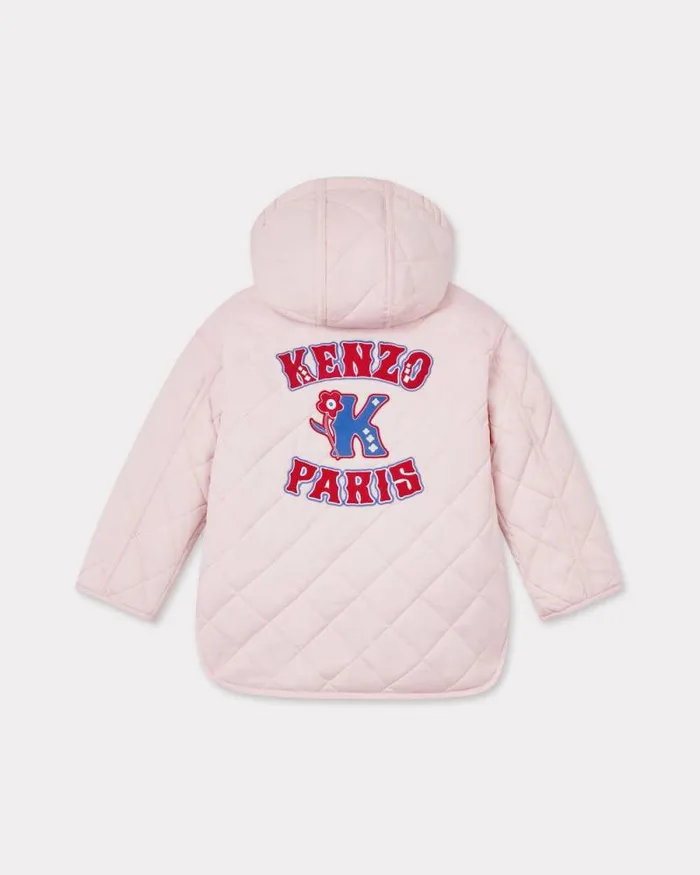 Kids Embroidered Padded Waterproof Jacket Pastel Pink Kenzo Jackets And Coats