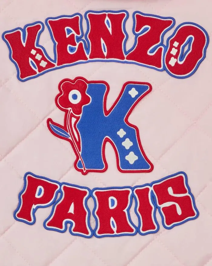 Kids Embroidered Padded Waterproof Jacket Pastel Pink Kenzo Jackets And Coats