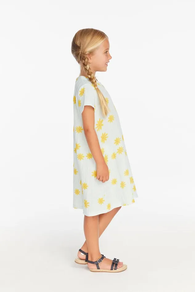 Kids Girls Chaser Brand Girls Powder Blue Daisy Tee Shirt Dress