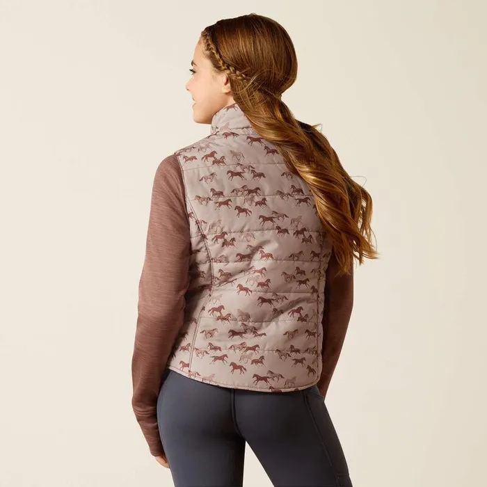 Kids Jackets and Vests Ariat Bella Reversible Insulated Vest Scattering Horses Kids Jackets and Vests Ariat Bella Reversible Insulated Vest Scattering Horses