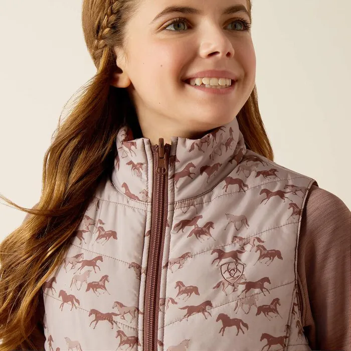 Kids Jackets and Vests Ariat Bella Reversible Insulated Vest Scattering Horses Kids Jackets and Vests Ariat Bella Reversible Insulated Vest Scattering Horses