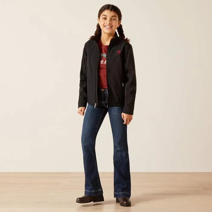 Kids Jackets and Vests Ariat New Team Softshell Brand Jacket Mex Black Kids Jackets and Vests Ariat New Team Softshell Brand Jacket Mex Black