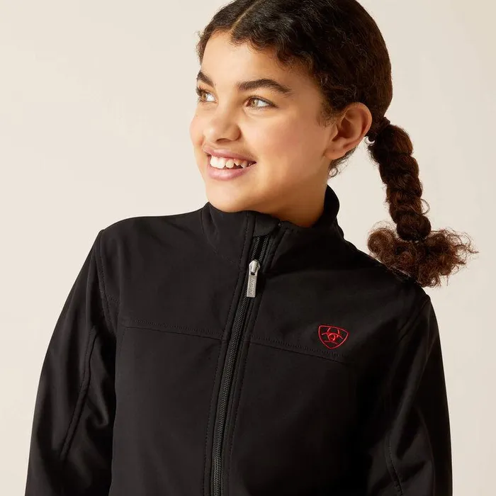 Kids Jackets and Vests Ariat New Team Softshell Brand Jacket Mex Black Kids Jackets and Vests Ariat New Team Softshell Brand Jacket Mex Black