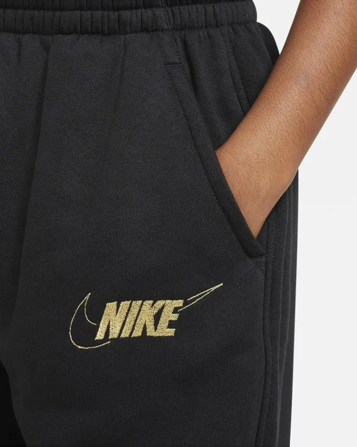 Kids Nike Trousers And Leggings Sportswear Club Fleece Blackmetallic Gold
