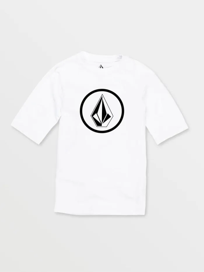 Kids Rashguards Volcom Big Boys Lido Solid Short Sleeve Rashguard 8211 White