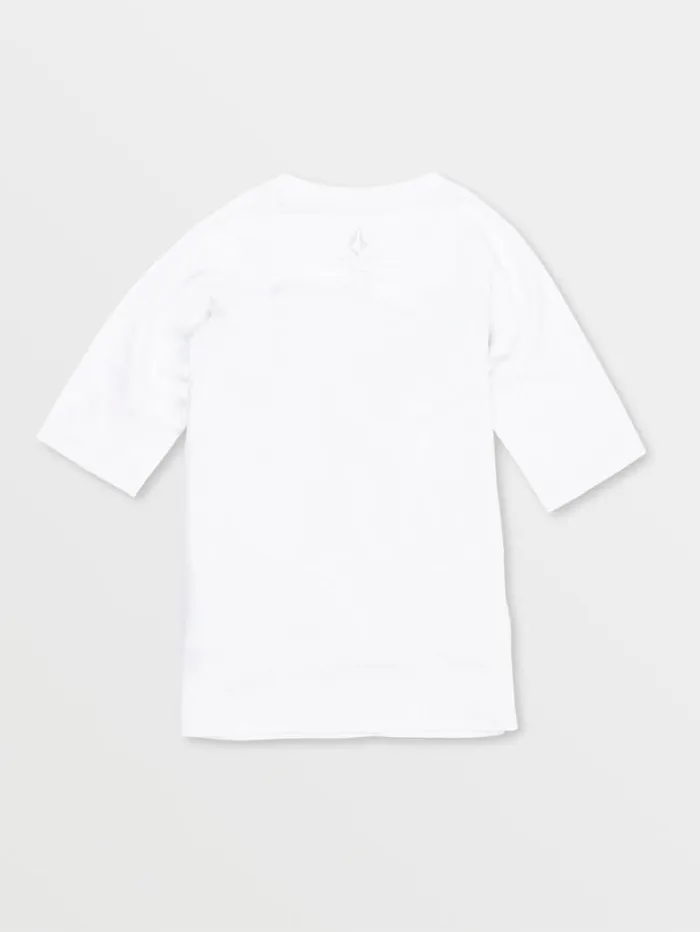 Kids Rashguards Volcom Big Boys Lido Solid Short Sleeve Rashguard 8211 White