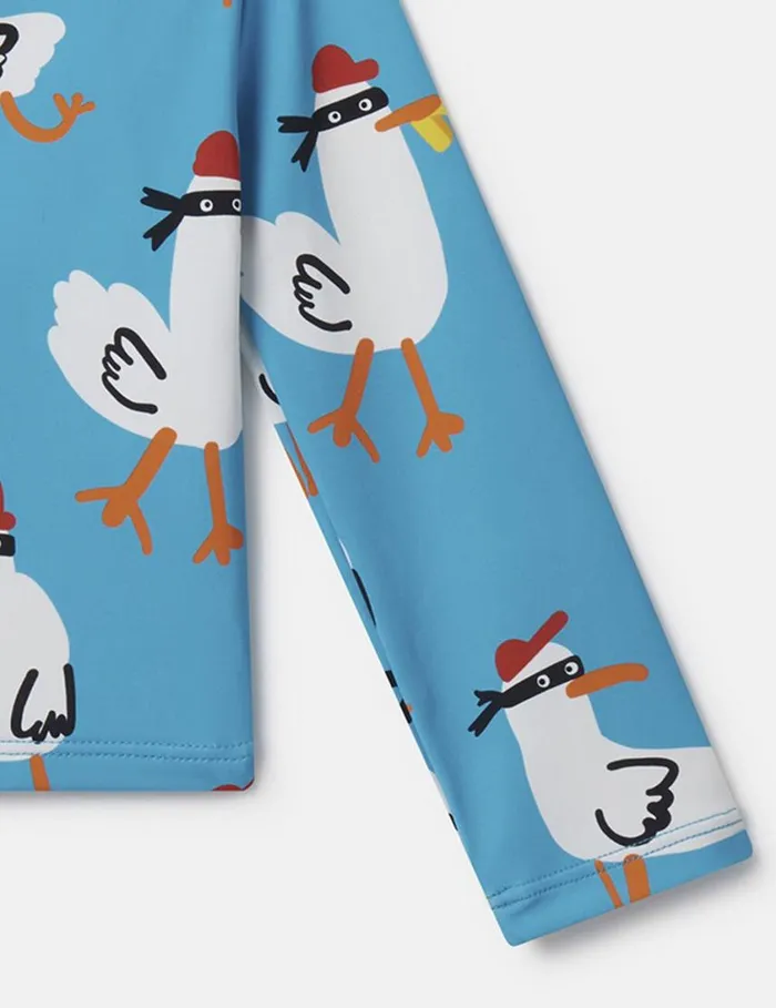 Kids Seagull Bandit Rash Top Turquoise Stella McCartney Baby Boys