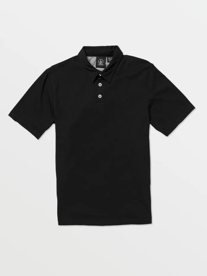 Kids Shirts and Flannels Volcom Big Boys Wowzer Polo Short Sleeve Shirt 8211 Black