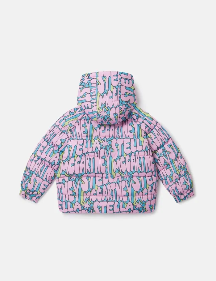 Kids Stella Print Puffer Coat Multi Mix Stella McCartney Outerwear