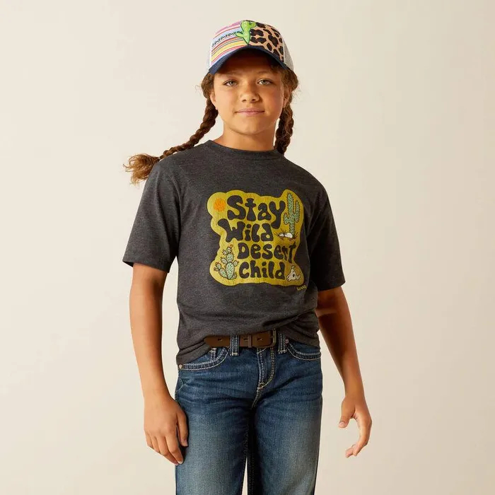 Kids TShirts and Polos Ariat Ariat Desert Child TShirt Charcoal Heather