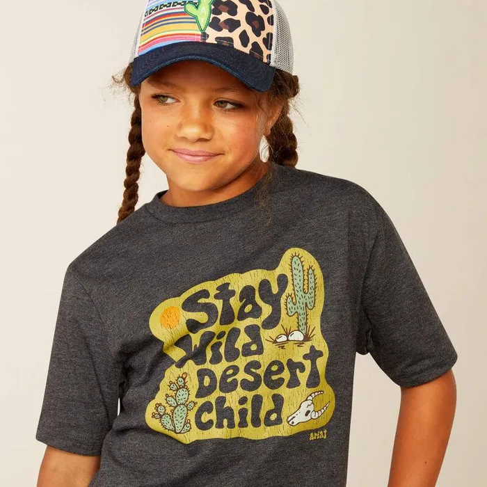Kids TShirts and Polos Ariat Ariat Desert Child TShirt Charcoal Heather