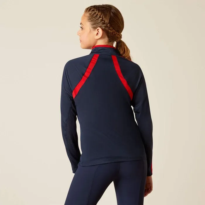 Kids TShirts and Polos Ariat Sunstopper 30 14 Zip Baselayer Navyt