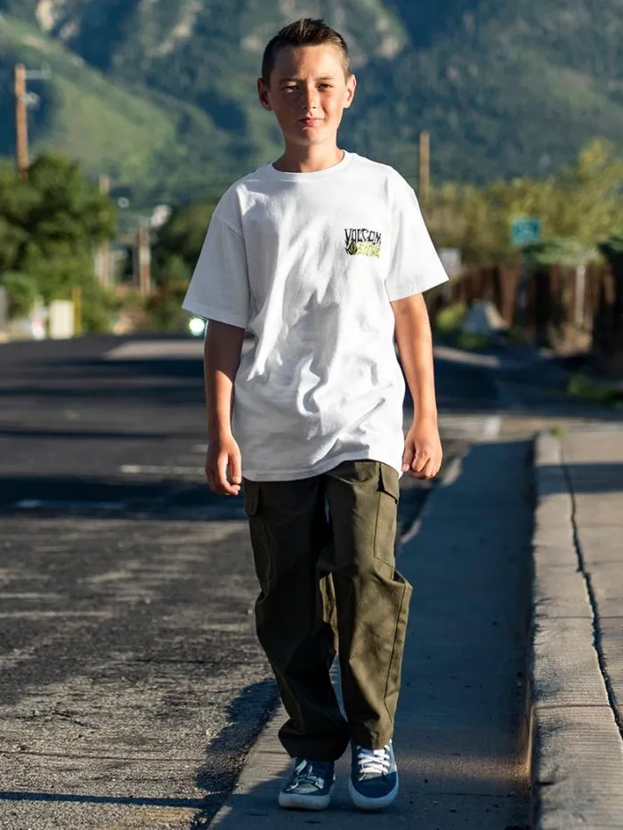 Kids TShirts and Tanks Volcom Big Boys Eyecolades Short Sleeve Tee 8211 White