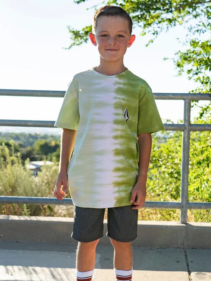 Kids TShirts and Tanks Volcom Big Boys Iconic Stone Plus Short Sleeve Tee 8211 Seaweed Green