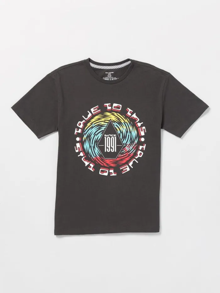 Kids TShirts and Tanks Volcom Big Boys Spinz Short Sleeve Tee 8211 Stealth