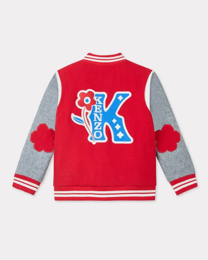 Kids Wool Embroidered Jacket Cherry Kenzo Jackets And Coats