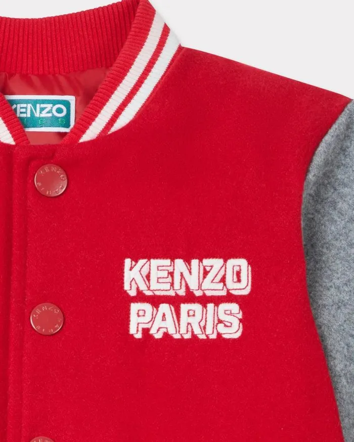 Kids Wool Embroidered Jacket Cherry Kenzo Jackets And Coats