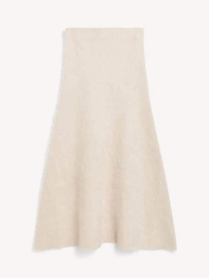 Knitwear Women By Malene Birger Christina Maxi Skirt Oyster Gray