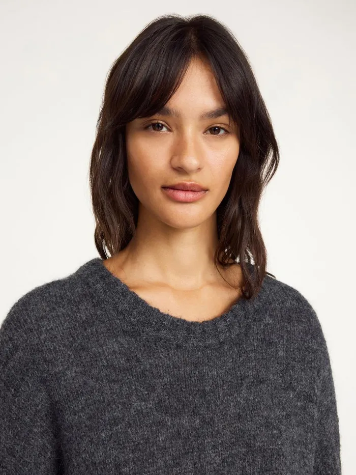 Knitwear Women By Malene Birger Cierra Sweater Grey Melange