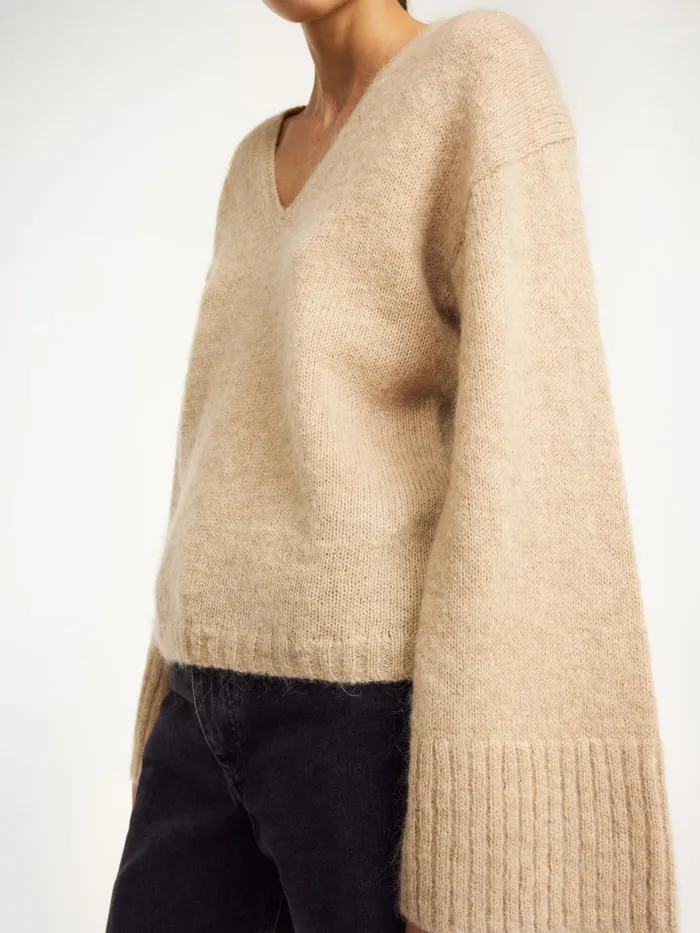 Knitwear Women By Malene Birger Cimone Sweater Twill Beige