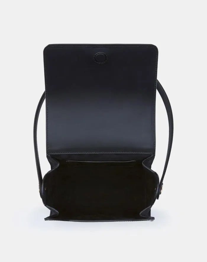 Lafayette 148 New York Calfskin Leather and Suede Saddle BagMini Black HandbagsAccessories Crossbodies