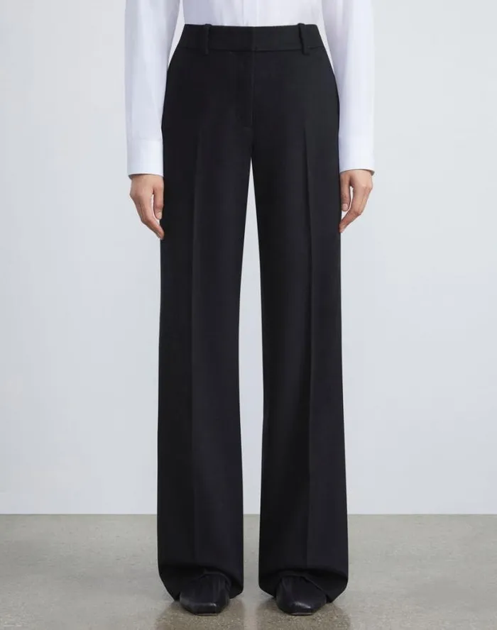 Lafayette 148 New York Camel Hair Sullivan Pant Black Ready To Wear Pants and Shorts