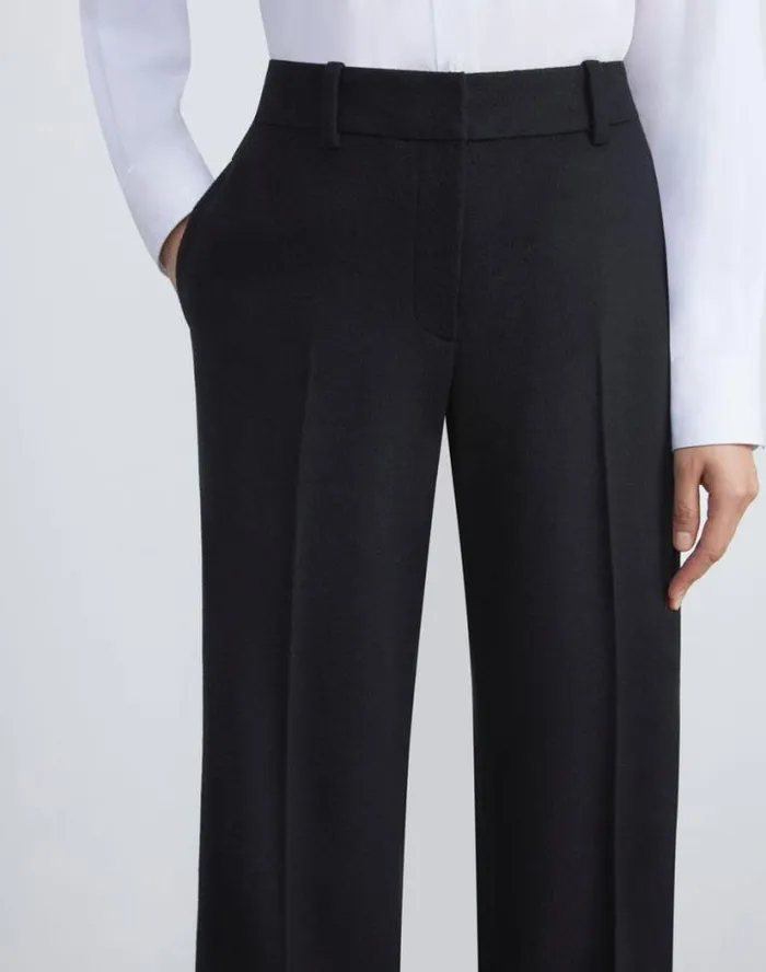 Lafayette 148 New York Camel Hair Sullivan Pant Black Ready To Wear Pants and Shorts