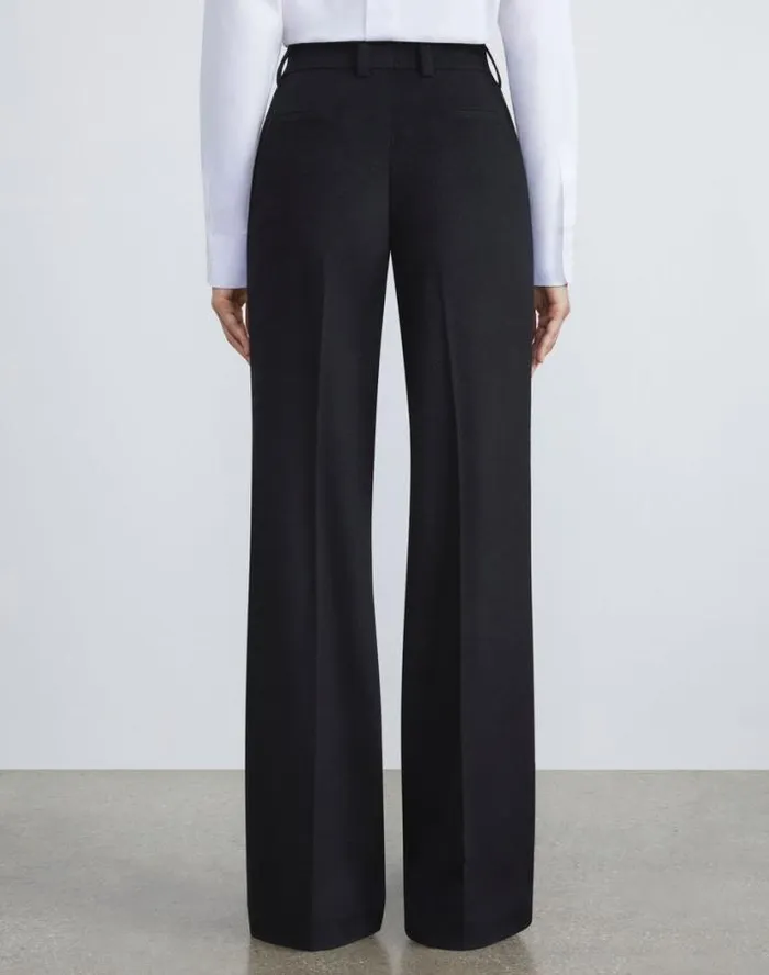 Lafayette 148 New York Camel Hair Sullivan Pant Black Ready To Wear Pants and Shorts