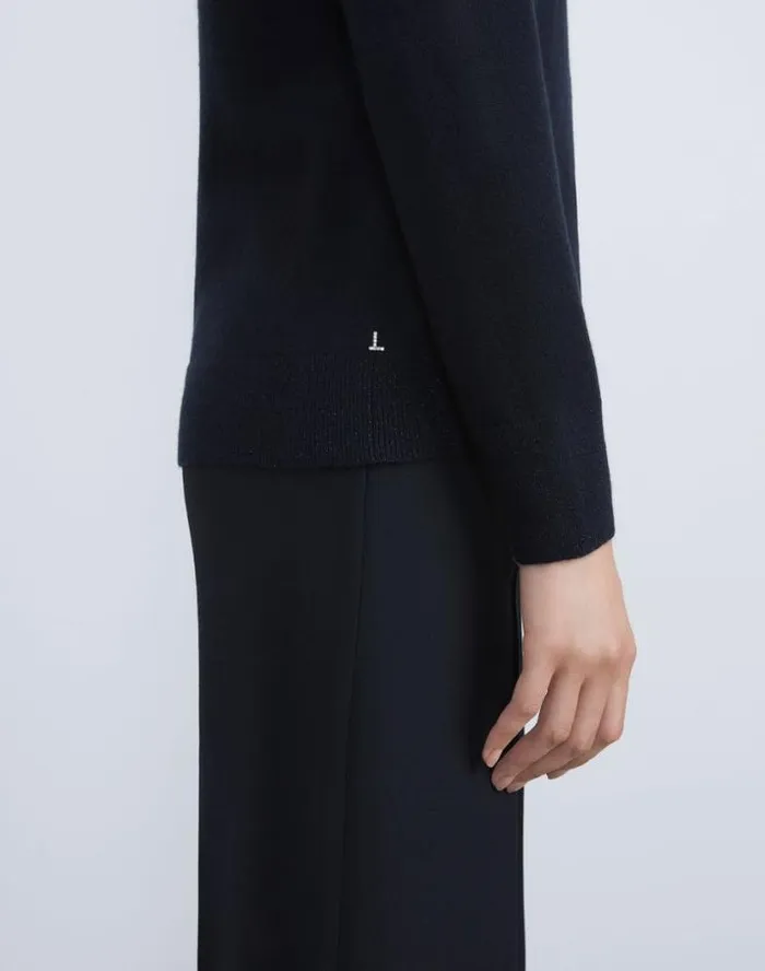 Lafayette 148 New York Cashmere Turtleneck Sweater Black Ready To Wear Sweaters and Knits