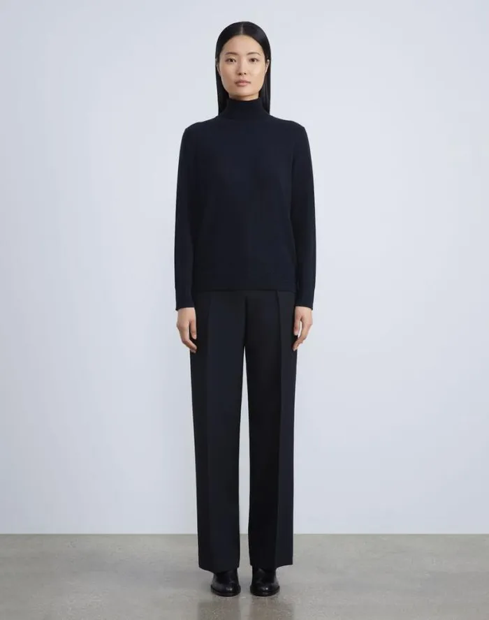 Lafayette 148 New York Cashmere Turtleneck Sweater Black Ready To Wear Sweaters and Knits