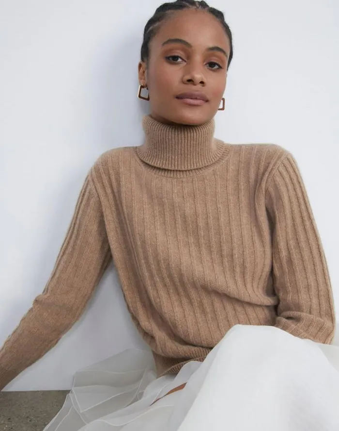 Lafayette 148 New York Cashmere Turtleneck Sweater Black Ready To Wear Sweaters and Knits