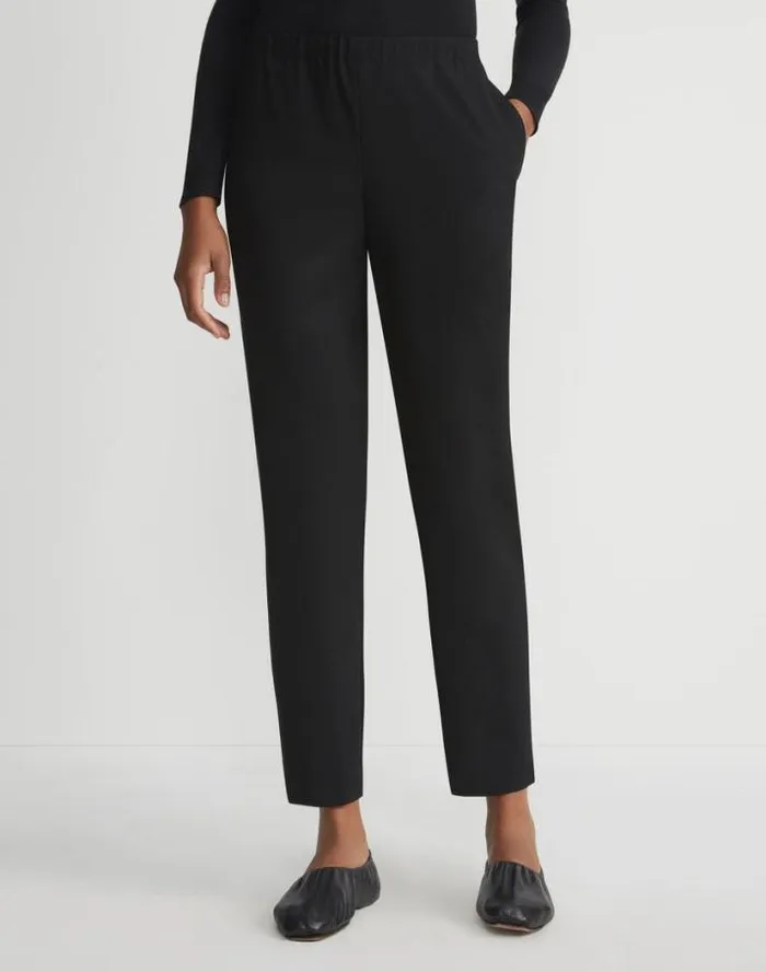 Lafayette 148 New York Fluid Crepe Jones Jogger Pant Black Ready To Wear Pants and Shorts