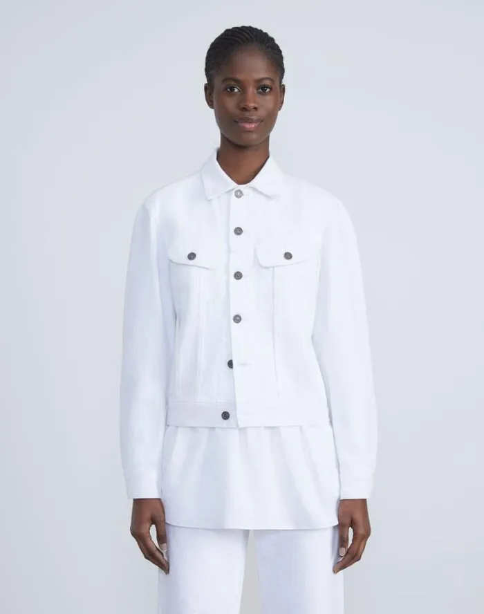 Lafayette 148 New York L148 Denim Jacket White Ready To Wear Jackets and Blazers