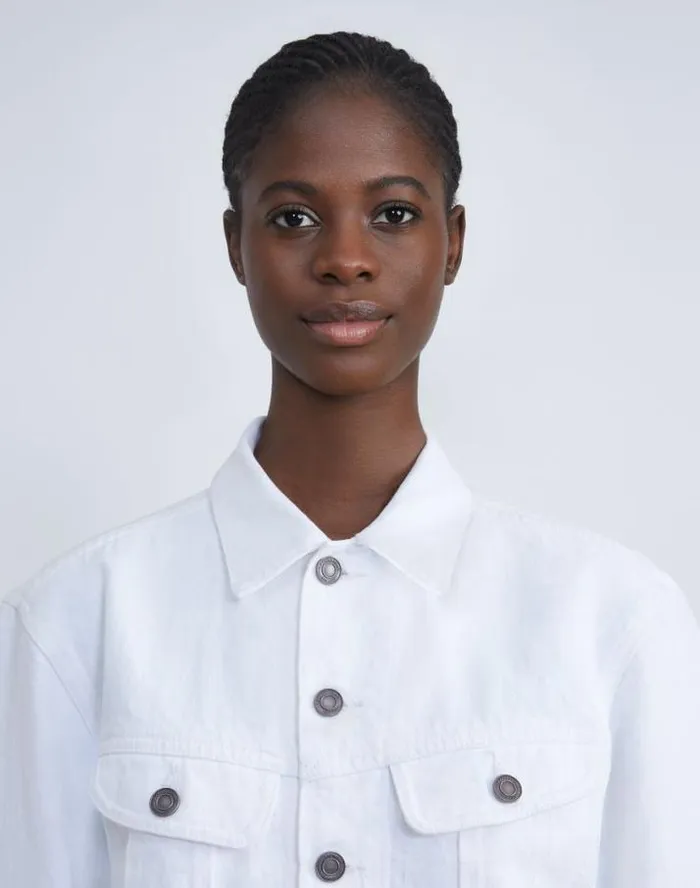 Lafayette 148 New York L148 Denim Jacket White Ready To Wear Jackets and Blazers