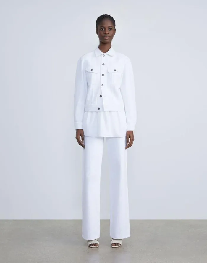 Lafayette 148 New York L148 Denim Jacket White Ready To Wear Jackets and Blazers