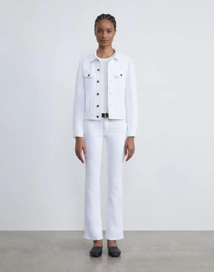 Lafayette 148 New York L148 Denim Mercer KickFlare Jean Washed Plaster Ready To Wear Pants and Shorts