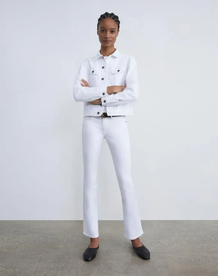 Lafayette 148 New York L148 Denim Mercer KickFlare Jean Washed Plaster Ready To Wear Pants and Shorts