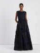 Lafayette 148 New York Leafed Pages CottonSilk Fil Coup Gown Midnight Blue Ready To Wear Dresses