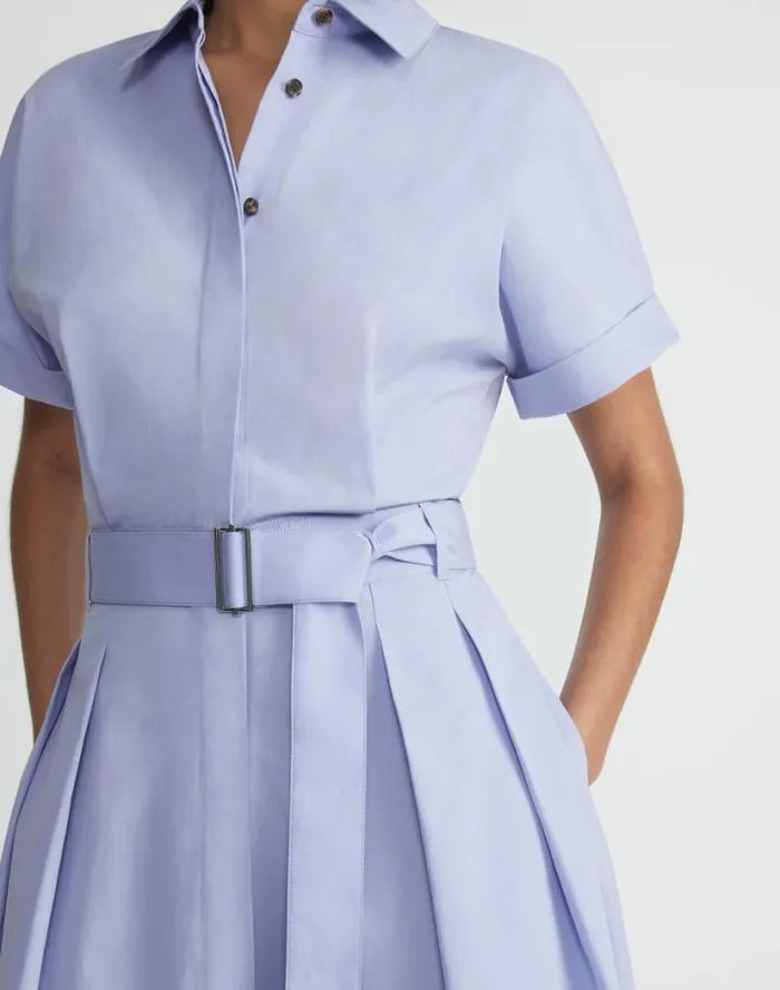 Lafayette 148 New York Organic Cotton Poplin Shirtdress Wild Bluet Ready To Wear Dresses