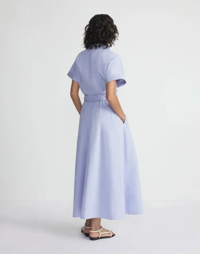Lafayette 148 New York Organic Cotton Poplin Shirtdress Wild Bluet Ready To Wear Dresses